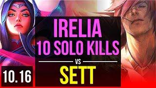 IRELIA vs SETT (TOP) | 3 early solo kills, 10 solo kills, Triple Kill | EUW Diamond | v10.16