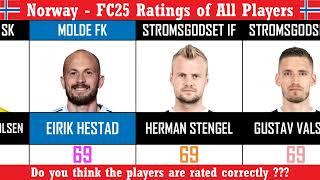 Norway - FC25 Ratings of all players | EA FC25