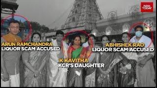 K Kavitha Linked To Liquor Scam Accused; BJP Tweets Accused Pic With TRS KCR's Daughter