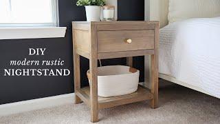 Modern Rustic DIY Nightstand with Drawer | DIY End Table