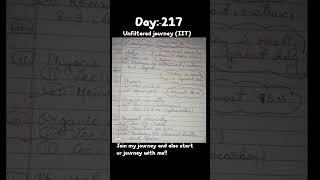 Day:-217 unfiltered journey (IIT) #iit #jeejourney #iitjourney #iitdelhi #jee2026 #jee2027 #class12