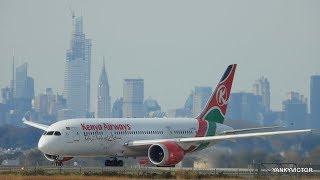"Kenya Airways Boeing 787 KQ3 to Nairobi taking off  at JFK!".