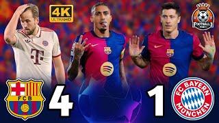 برشلونة (4-1) بايرن ميونخ  ● دوري أبطال أوروبا [2024] هاتريك رافينيا وجنون حفيظ الدراجي ¦ 4k 