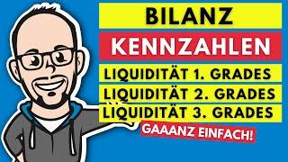 Bilanzkennzahlen - Liquidität 1. Grades, 2. Grades und 3. Grades gaaanz einfach!