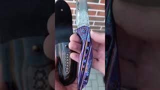 Эксклюзивный складной нож REX121 в нерж. дамаске    #knife #handmade