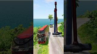 Giant Rotating Hammer vs Buses & Trucks | BeamNG Drive ||