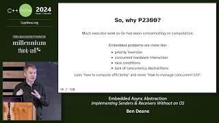 Embedded Asynchronous Abstraction C++ - Implementing Senders & Receivers Without an OS - Ben Deane