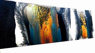 BIG BOLD COLORS: A Mesmerizing Straight Pour on a Textured Canvas / Acrylic Pour Painting (437)