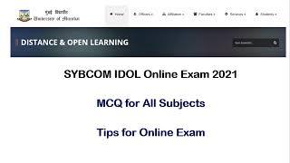 SYBCOM IDOL MCQ with Answers | All Subjects MCQ | Tips for Online Exam | IDOL Mumbai University 2021