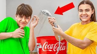 STAS FACE DUȘ cu COCA-COLA !! Challenge FOARTE UD !