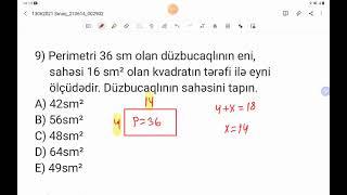 055 723 23 73 Elşən müəllim.     Həndəsə sınağının izahı