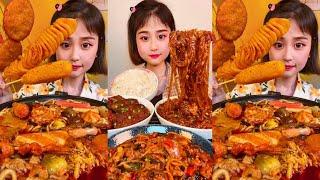 Chinese Spicy Food Asmr | chinese pork belly and rice | spicy noodles Eating Spicy Food Challenge