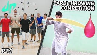 Card Throwing Competition with DUDE PERFECT | Pt. 1