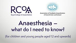 Anaesthesia – what do I need to know?