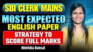 SBI Clerk Mains English Paper l Perfection Class l Score Full Marks l SSC l Bank l Nimisha bansal