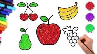 ️How to Draw Healthy Fruits | Easy Drawing and Coloring for Kids & Toddlers | | Chiki Doodle