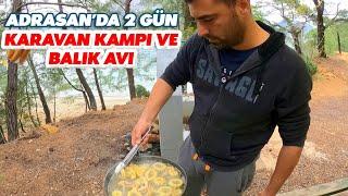 Adrasan'da Karavan'la 2 Gün Kamp Yapıp Balık Yakaladık !!