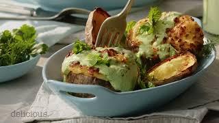 Cheese and Garlic Baked Potatoes Recipe