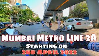 Mumbai Metro Line 2A going to start on 2nd April 2022