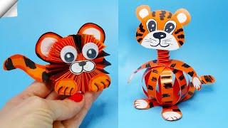 5 DIY ideas easy paper crafts  Symbol 2022 paper tiger  How to make paper TIGER