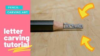 pencil lead carving art | carving text dream on lead