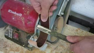 Skiving leather with a grinder / belt sander - tip for leathercrafters