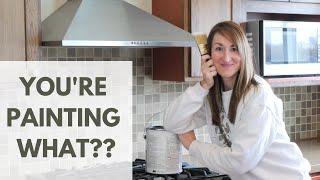 Before and After! How to Paint Kitchen Backsplash Tile | Tips, Tricks and Materials Needed