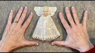 Vintage Heirloom Lace Angel Christmas Ornament