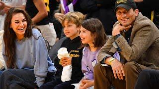 Ashton Kutcher and Mila Kunis' Lookalike Kids Make RARE Appearance