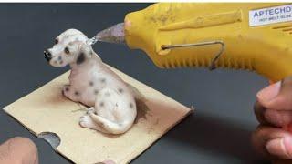 How to make two part hot glue mold and casting | dog showpiece | glue stick mold | hot glue hacks