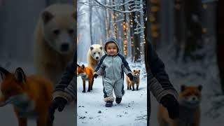 Baby walking in forest fearless  #baby #cutebaby #babyshorts #babyvideos