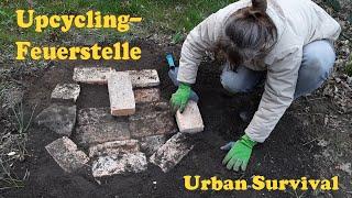 DIY upcycling fire pit made from old bricks [fully subtitled]