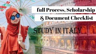 Study in Italy full process,  scholarship  & Document Checklist 