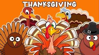 Thanksgiving Songs For Kids | Five Little Turkeys + More | Martin and Rose Music