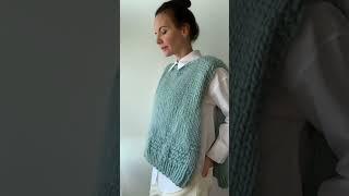 Knit a chunky vest in 2 days and add a cute layer to your look this spring  #knitting