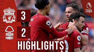 HIGHLIGHTS: Liverpool 3-2 Nottingham Forest | Jota brace & Salah winner in five-goal thriller