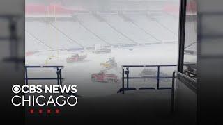 Buffalo Bills fans step up to clear snow from stadium