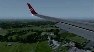 FSX HD - Flight Simulator X Munich Landing Turkish B737, Türk Hava Yolları Münih İnişi