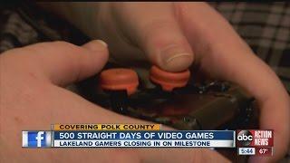 Video gamers nearing 500 days of 24/7 game playing