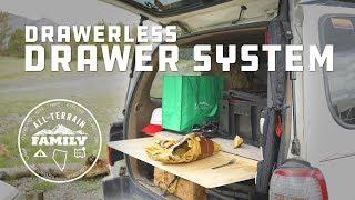 DIY Drawer less Drawer System for SUV from single sheet of Ply Wood for overlanding and camping