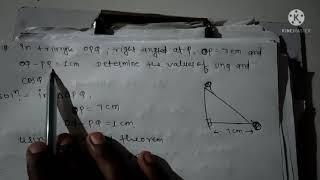 #in ∆OPQ  right angled at P, OP=7cm and OQ-PQ=1cm . Determine the values of sinQ and cosQ