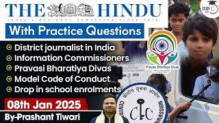 The Hindu Analysis | 8th January 2025 | The Hindu NewsPaper Today With Practice Questions