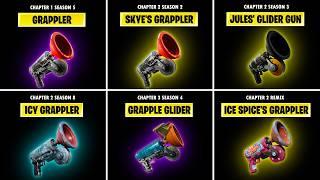 Evolution of All Fortnite Grapplers (Chapter 1 Season 5 - Chapter 6 Season 1)