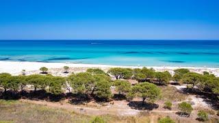 Spiaggia La Caletta [ 4K ] Sabbia Bianca e mare Azzurro Cristallino Sardegna World by drone