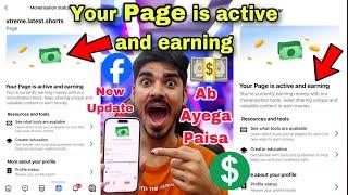 Your Page is active and earning  Facebook New Update  Facebook Monetization  Facebook Update