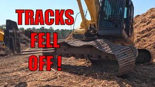 Excavator tracks fell off?!