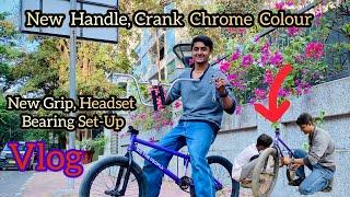 New Chrome Colour Handles,Crank And Headset Baring Set-Up | Akram Bmx Rider #bmx #chrome #colour