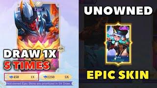 WHAT HAPPENS WHEN YOU DRAW 1X FOR 5 TIMES IN THE SURPRISE BOX EVENT? GET UNOWNED EPIC SKINS? - MLBB