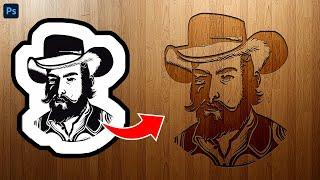 Stunning Portrait Engraving Effect on Wood - Photoshop Tutorial