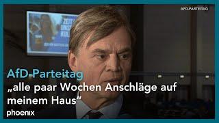 AfD-Parteitag: Bernd Baumann zu den Protesten vor der Veranstaltung